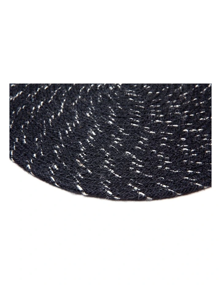 Round Jute Placemat Set of 4 in Black image 2