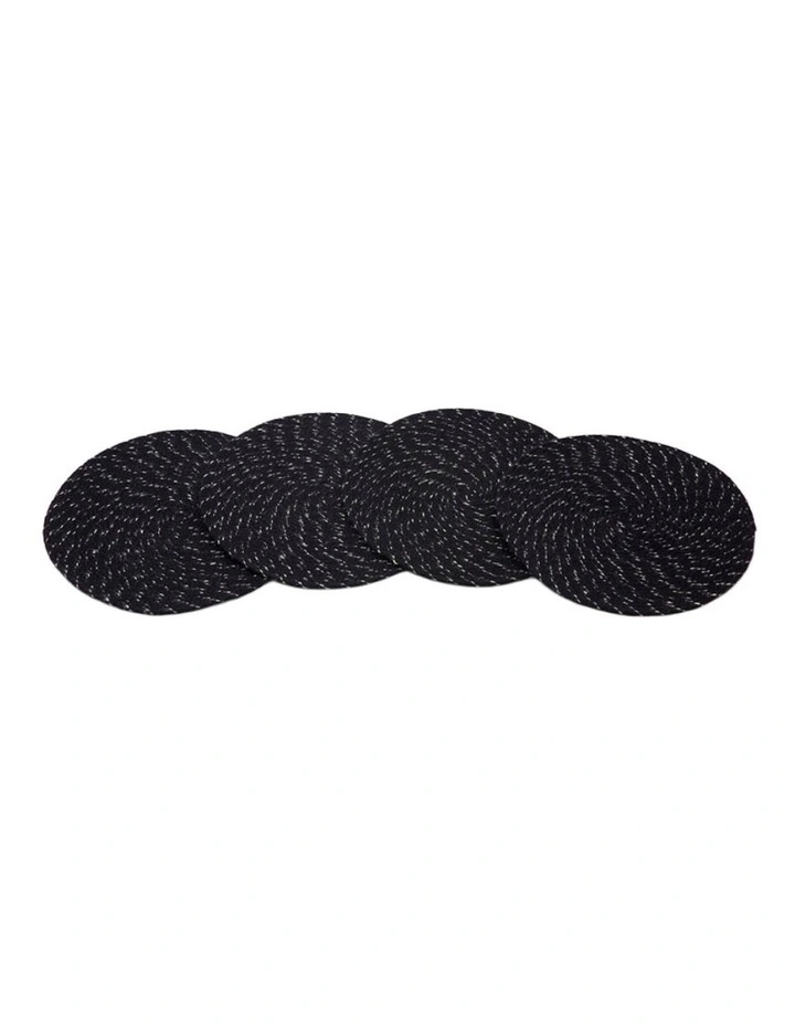 Round Jute Placemat Set of 4 in Black image 3