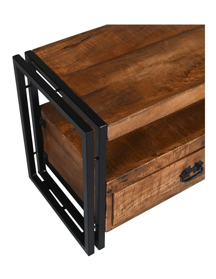 Astra Industrial Wooden E.TV Unit 120 cm in Natural image 4
