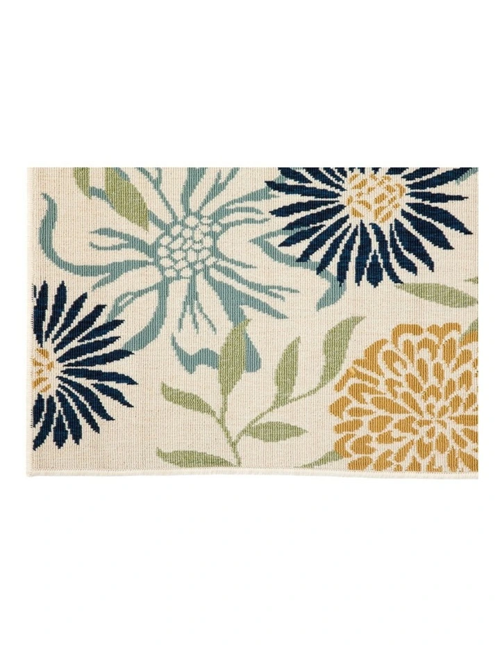 Nicosia Floral Polypropylene Outdoor Rug in Cream image 3