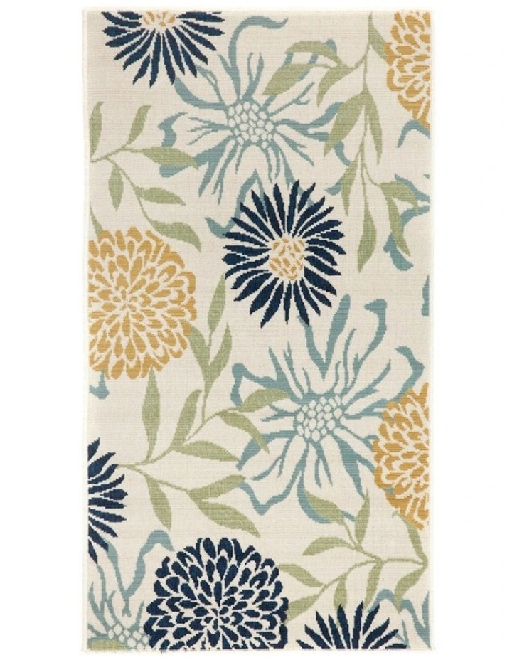 Nicosia Floral Polypropylene Outdoor Rug in Cream image 6