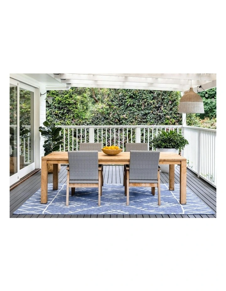 Polypropylene Outdoor Rug in Agatti Blue image 6
