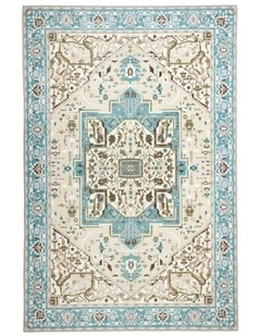 Noor Traditional Nonslip Rug in Blue
