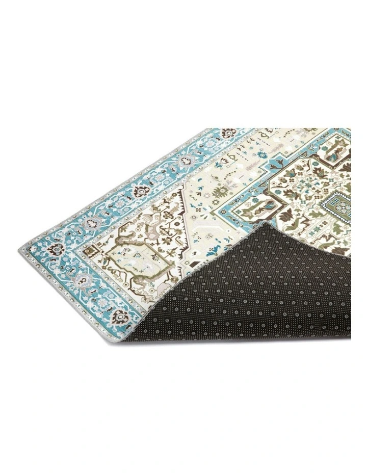 Noor Traditional Nonslip Rug in Blue image 4