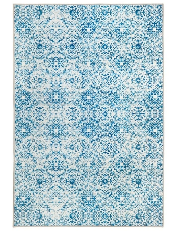 Mozaic Tiles Nonslip Rug in Blue image 1