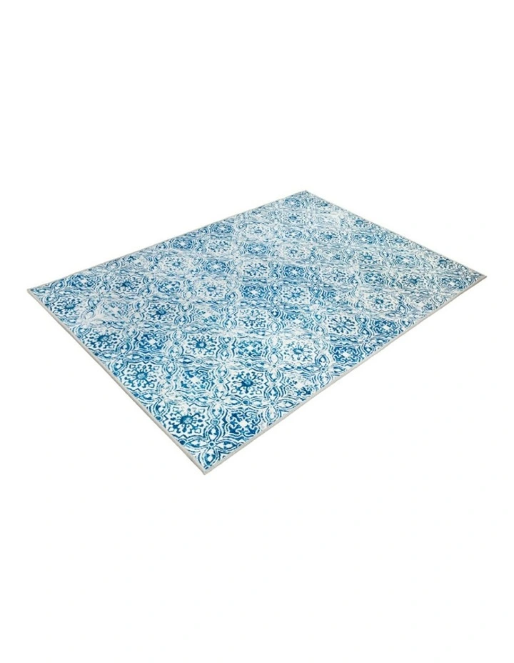 Mozaic Tiles Nonslip Rug in Blue image 2