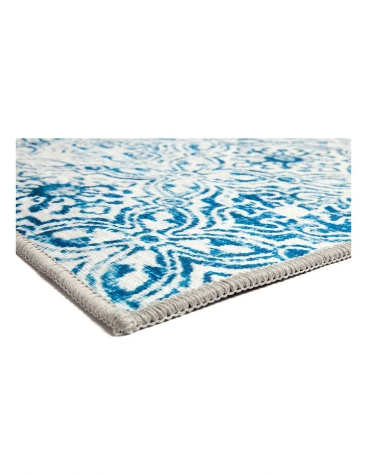 Mozaic Tiles Nonslip Rug in Blue image 3