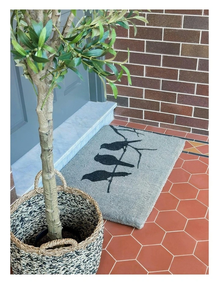 Birds On Branch Doormat in Grey image 5