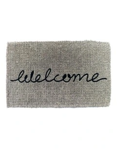 Cursive Welcome Doormat in Grey
