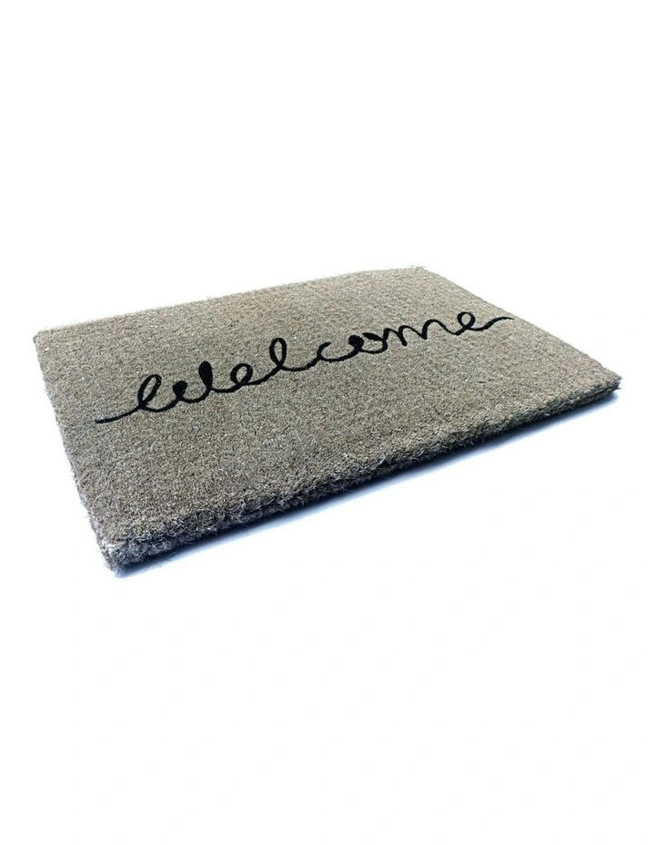 Cursive Welcome Doormat in Grey image 2
