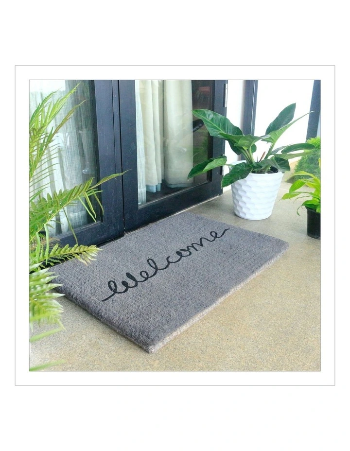 Cursive Welcome Doormat in Grey image 4