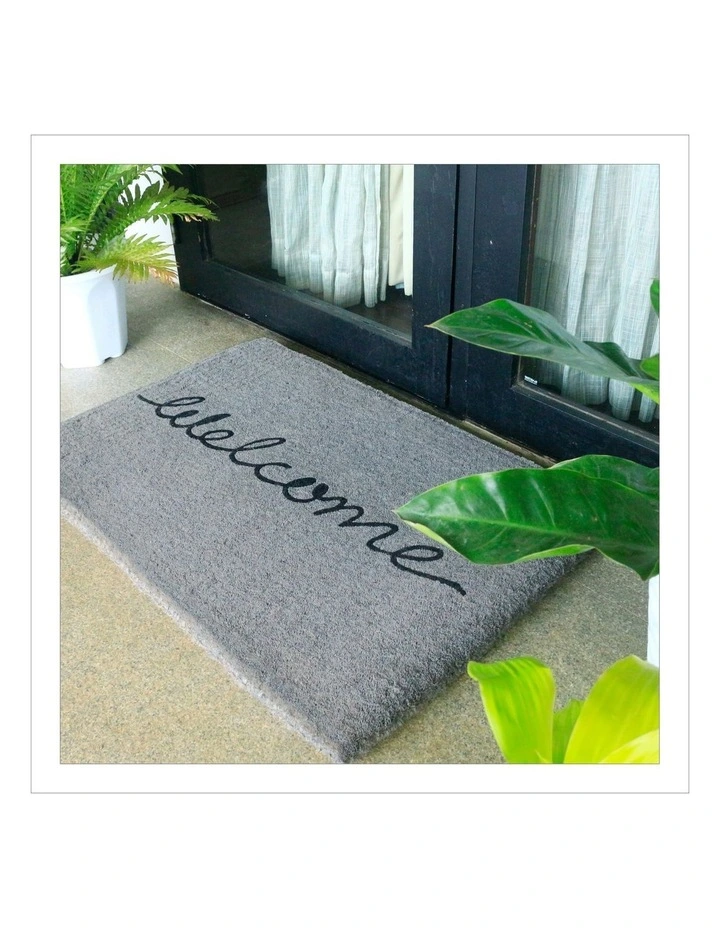 Cursive Welcome Doormat in Grey image 6