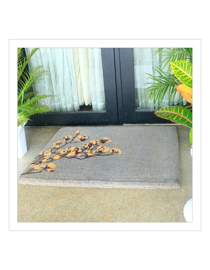 Magnolia Thick Doormat in Grey image 4