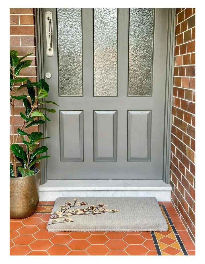 Magnolia Thick Doormat in Grey image 7