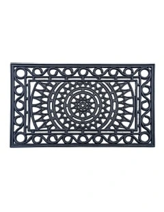 Meena Rubber Doormat in Black