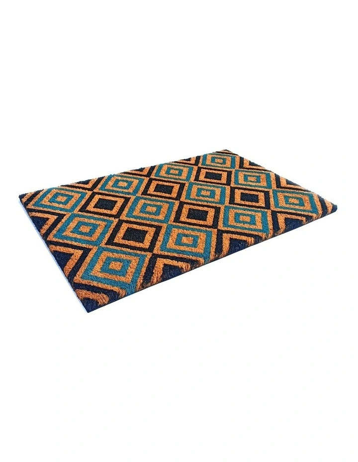 Diamonds Pvc Backed Coir Doormat in Black image 2