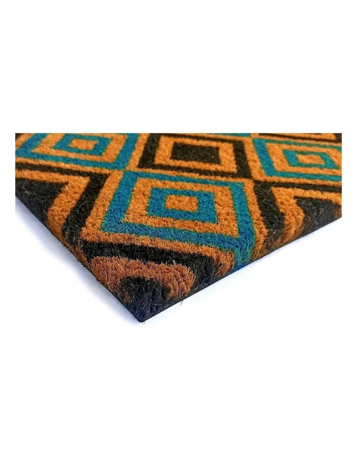 Diamonds Pvc Backed Coir Doormat in Black image 3