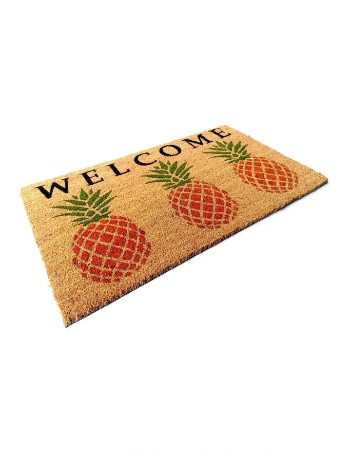 Welcome Pineapple PVC Backed Doormat 45x75cm in Brown image 2
