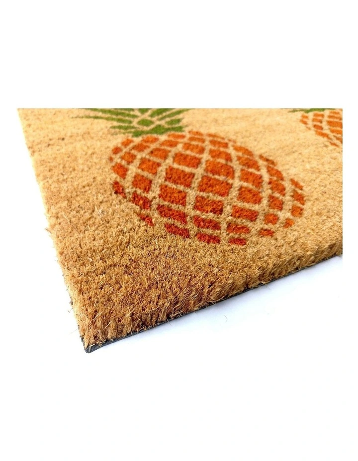Welcome Pineapple PVC Backed Doormat 45x75cm in Brown image 3
