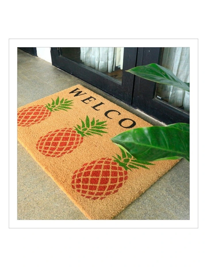 Welcome Pineapple PVC Backed Doormat 45x75cm in Brown image 5