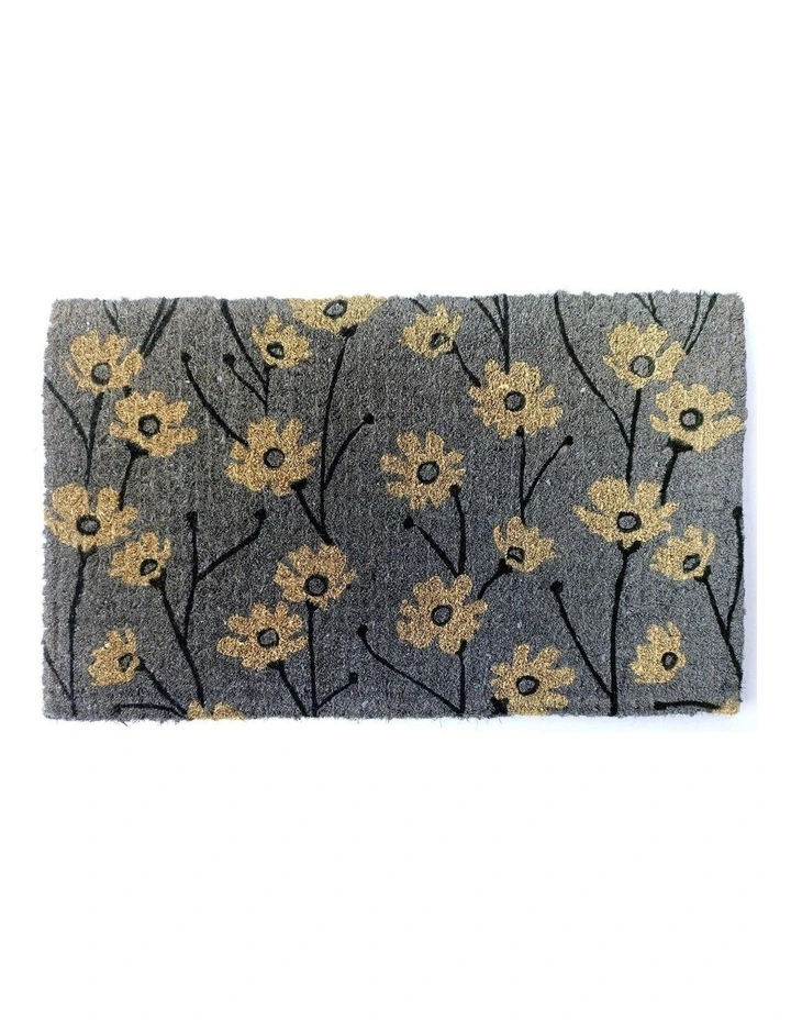 Wild Flowers Thick Doormat in Grey image 1