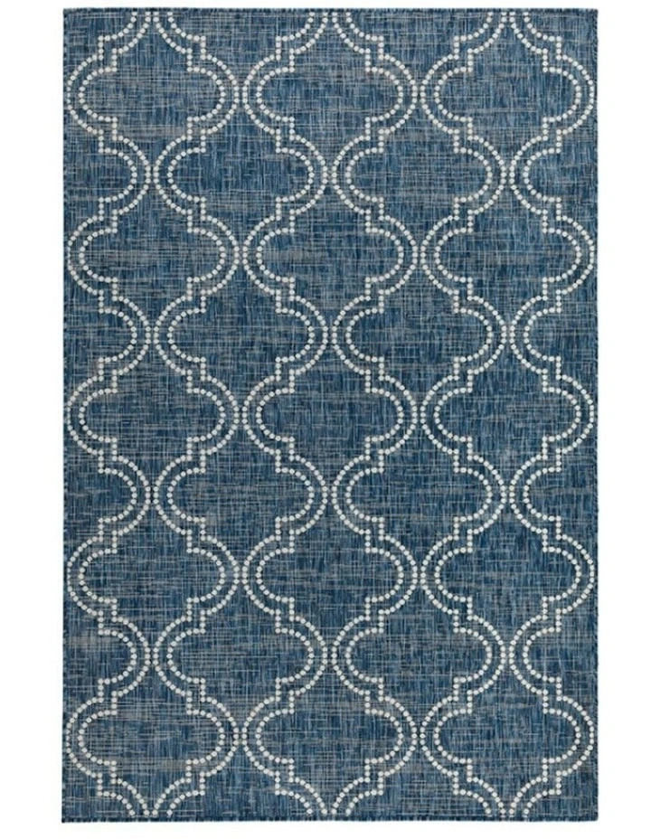 Jinju Trellis Outdoor Rug in Blue image 1