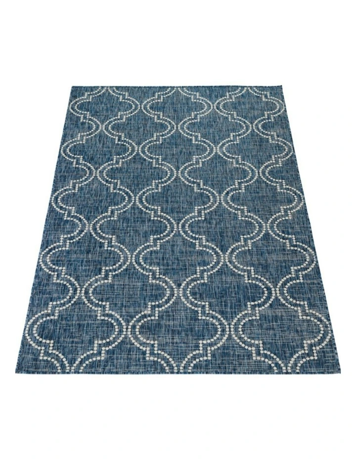 Jinju Trellis Outdoor Rug in Blue image 2