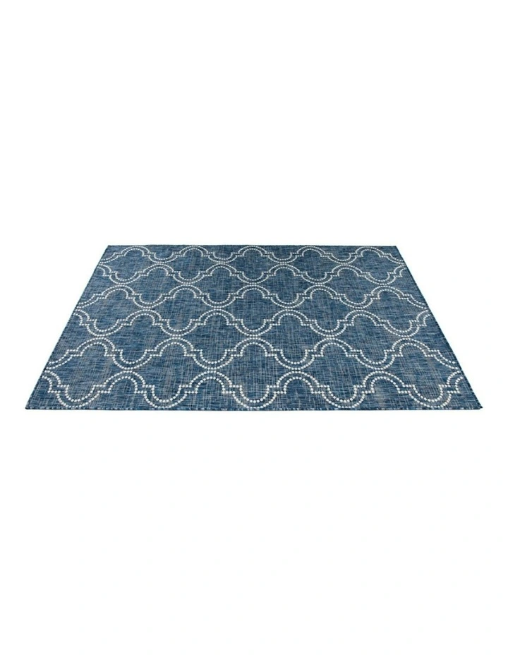 Jinju Trellis Outdoor Rug in Blue image 3