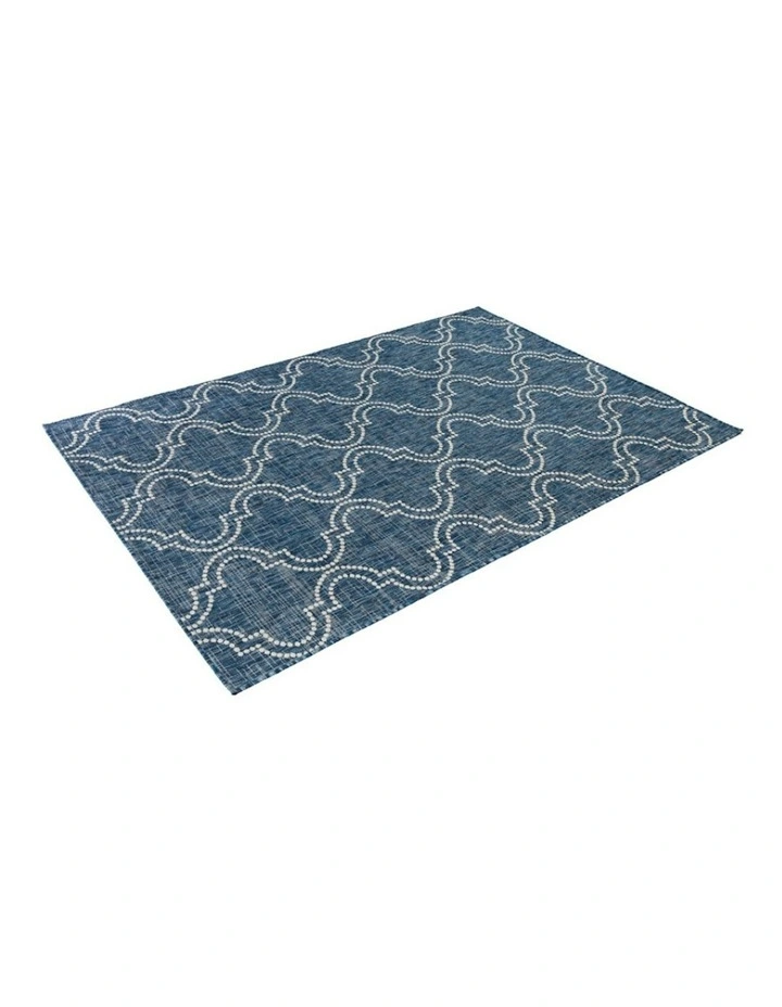 Jinju Trellis Outdoor Rug in Blue image 4