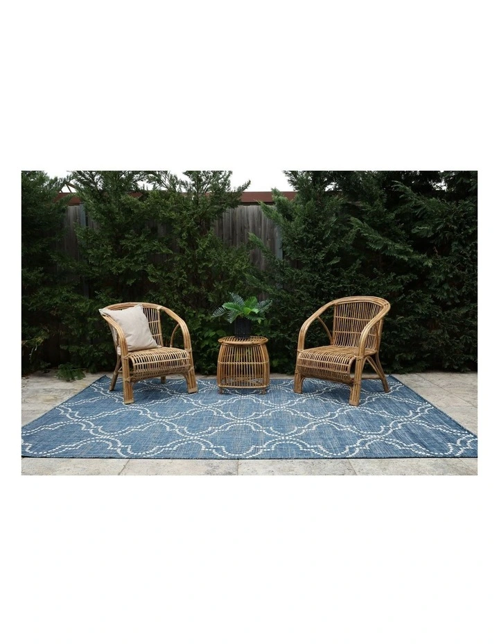 Jinju Trellis Outdoor Rug in Blue image 7