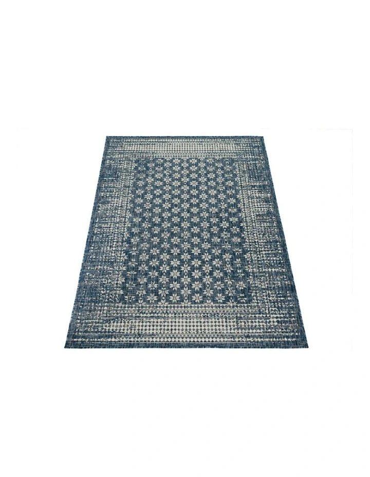 Floral Outdoor Rug in Blue image 4