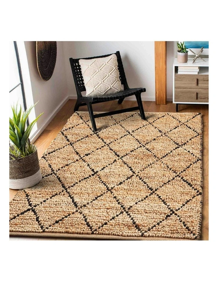 Anant Diamond Jute Rug in Brown image 7