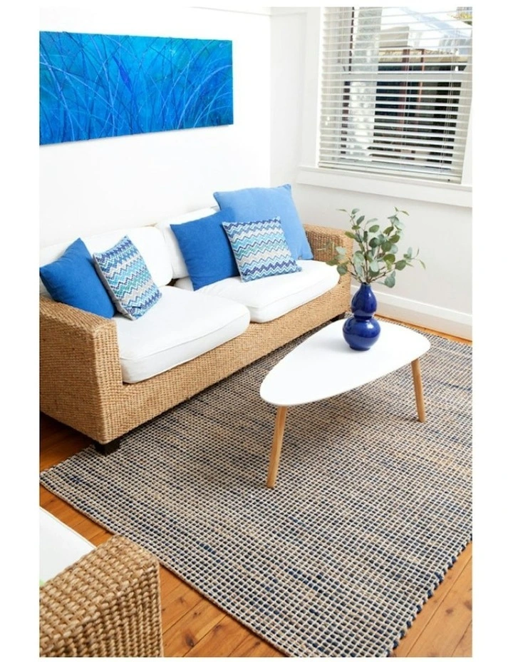 Iris Jute Rug in Blue image 2
