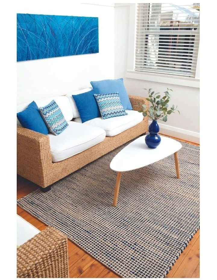 Iris Jute Rug in Blue image 3