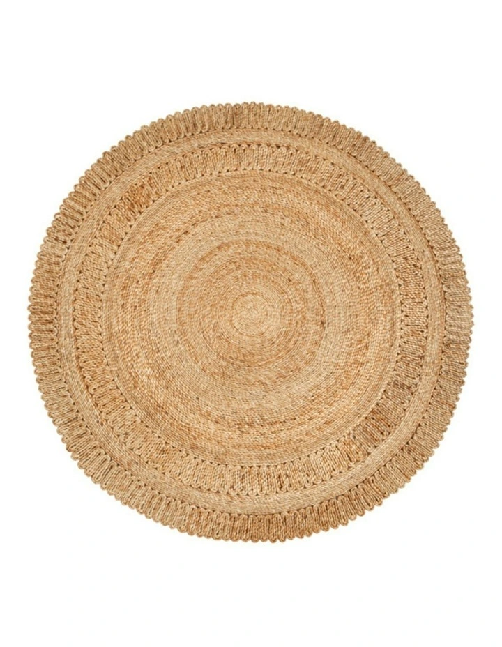 Magnolia Round Jute Rug in Brown image 1
