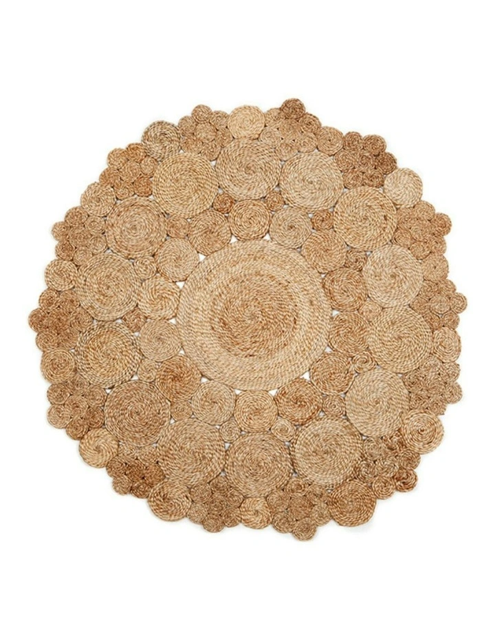 Round Jute Rug in Brown image 1