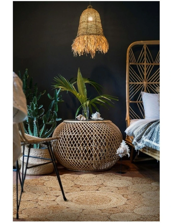 Round Jute Rug in Brown image 6
