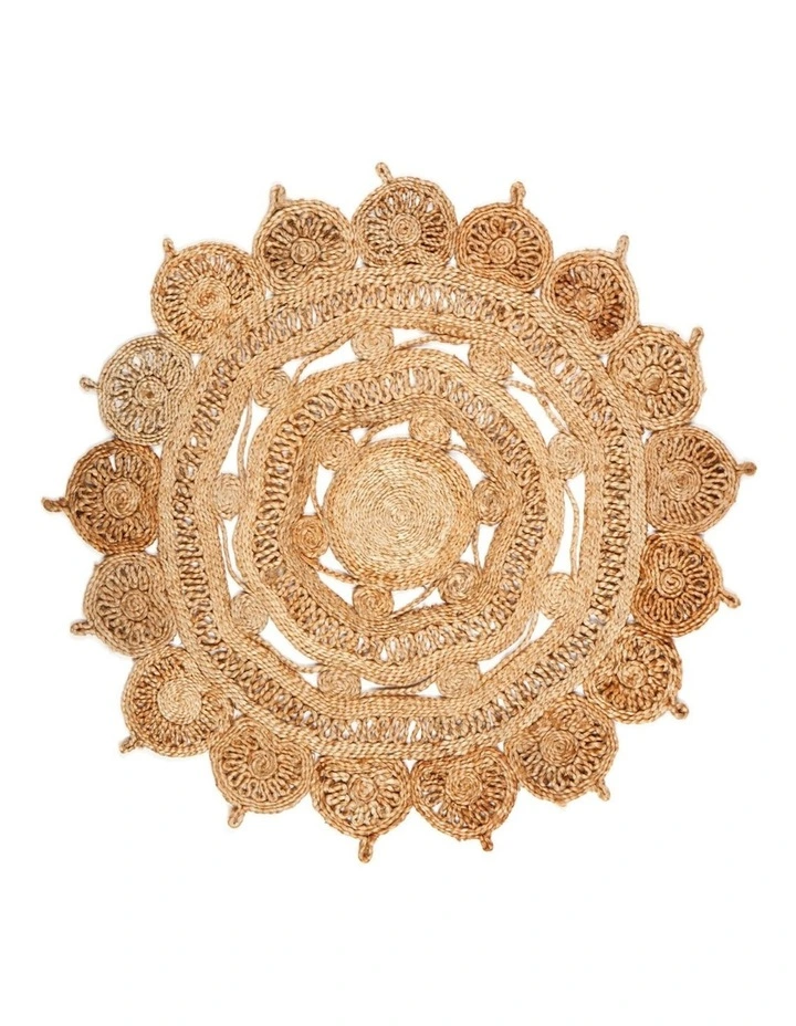 Mimosa Round Jute Rug in Brown image 1