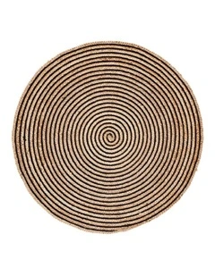 Orchid Round Jute Rug in Brown