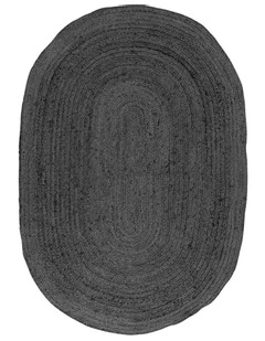 Phoenix Oval Jute Rug in Grey