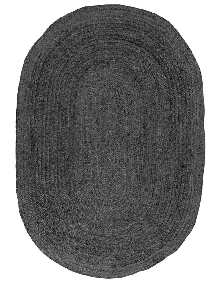 Phoenix Oval Jute Rug in Grey image 1