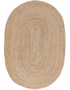Phoenix Oval Jute Rug in Natural
