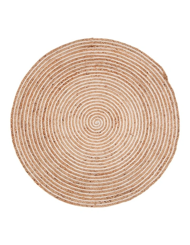 Plumeria Round Jute Rug in Brown image 2