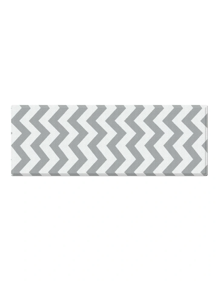 Vento Chevron Anti Fatigue Kitchen Mat in Grey image 1