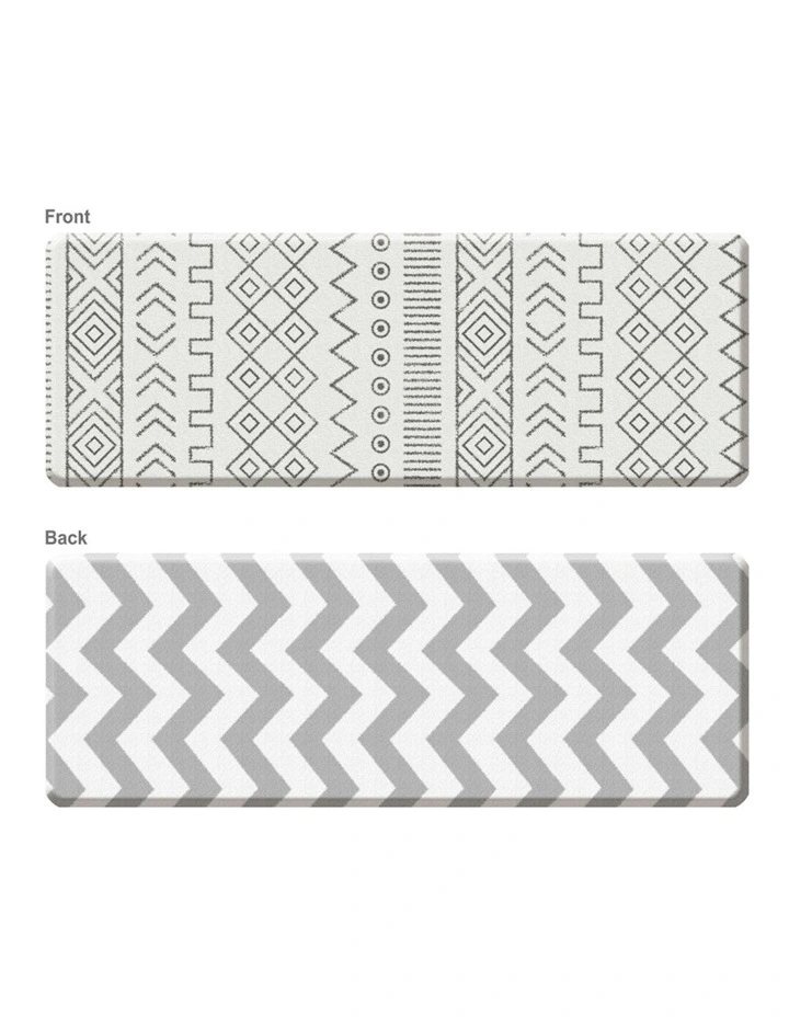 Vento Chevron Anti Fatigue Kitchen Mat in Grey image 3