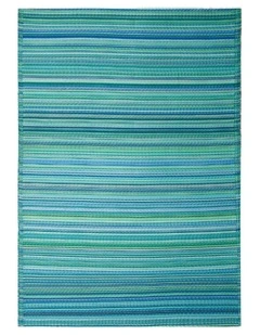 Cancun Recycled Plastic Rug in Aqua