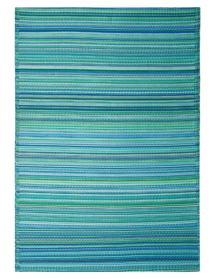Cancun Recycled Plastic Rug in Aqua image 1