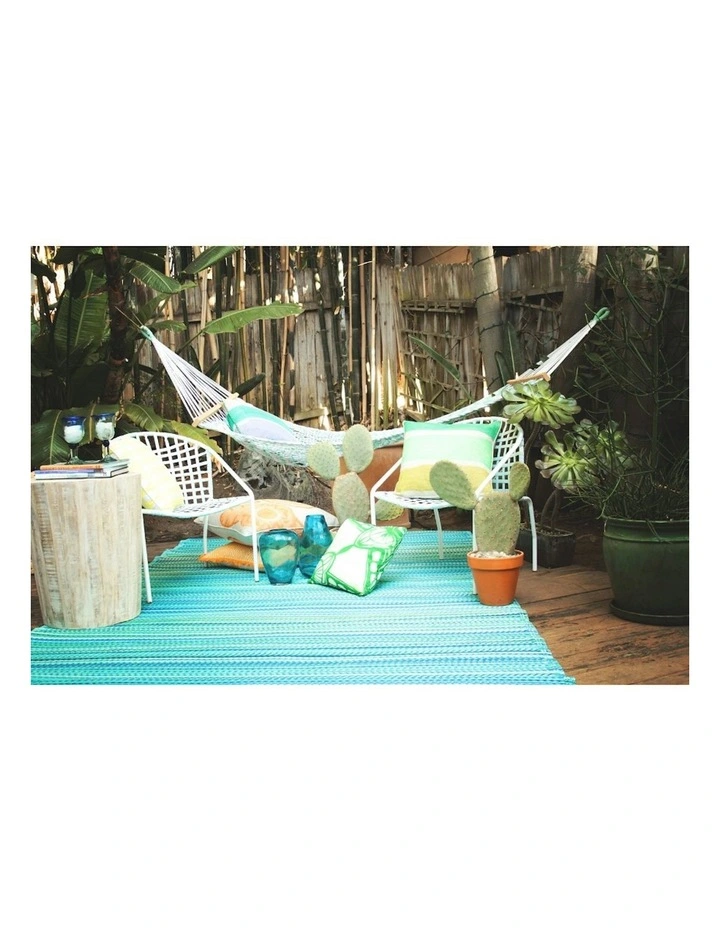 Cancun Recycled Plastic Rug in Aqua image 2