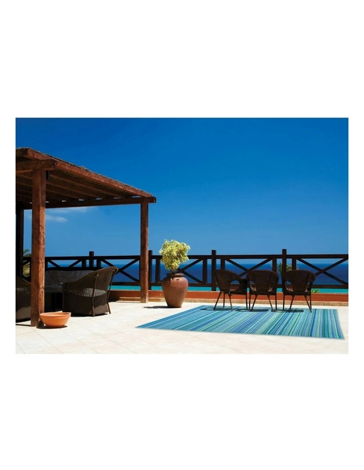 Cancun Recycled Plastic Rug in Aqua image 6