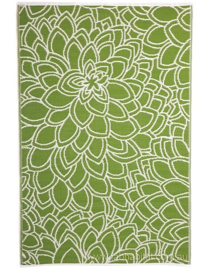 Eden Recycled Plastic Rug in Lime image 1